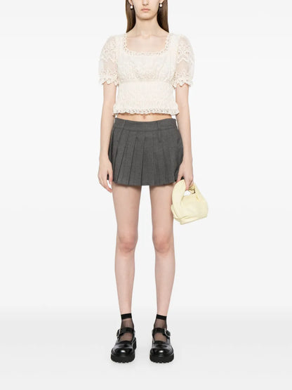 Floral-Lace Cropped Top