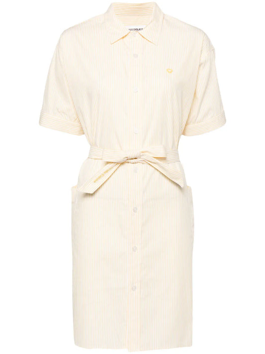 Pinstripe Poplin Shirt Dress