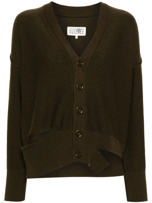 Cut-Out Button-Up Cardigan