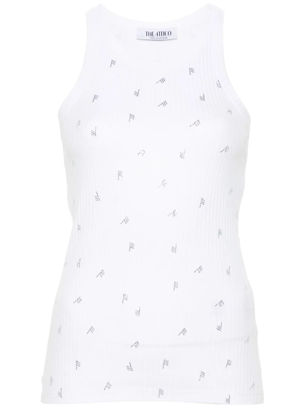 Rhinestone-Logo Lettering Tank Top