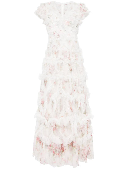 Paradise Garden Ruffle-Detail Dress