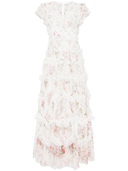 Paradise Garden Ruffle-Detail Dress