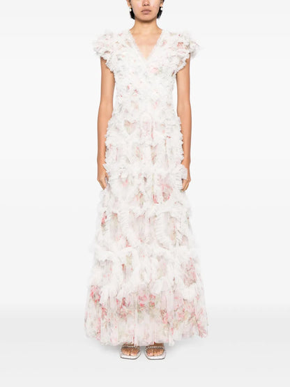 Paradise Garden Ruffle-Detail Dress