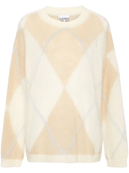 Logo-Embroidered Argyle-Intarsia Jumper