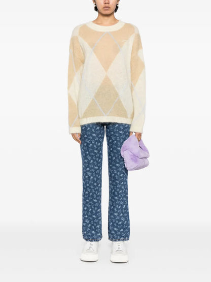 Logo-Embroidered Argyle-Intarsia Jumper