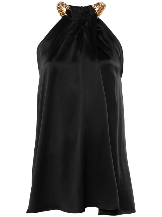 Chain-Link Halterneck Blouse