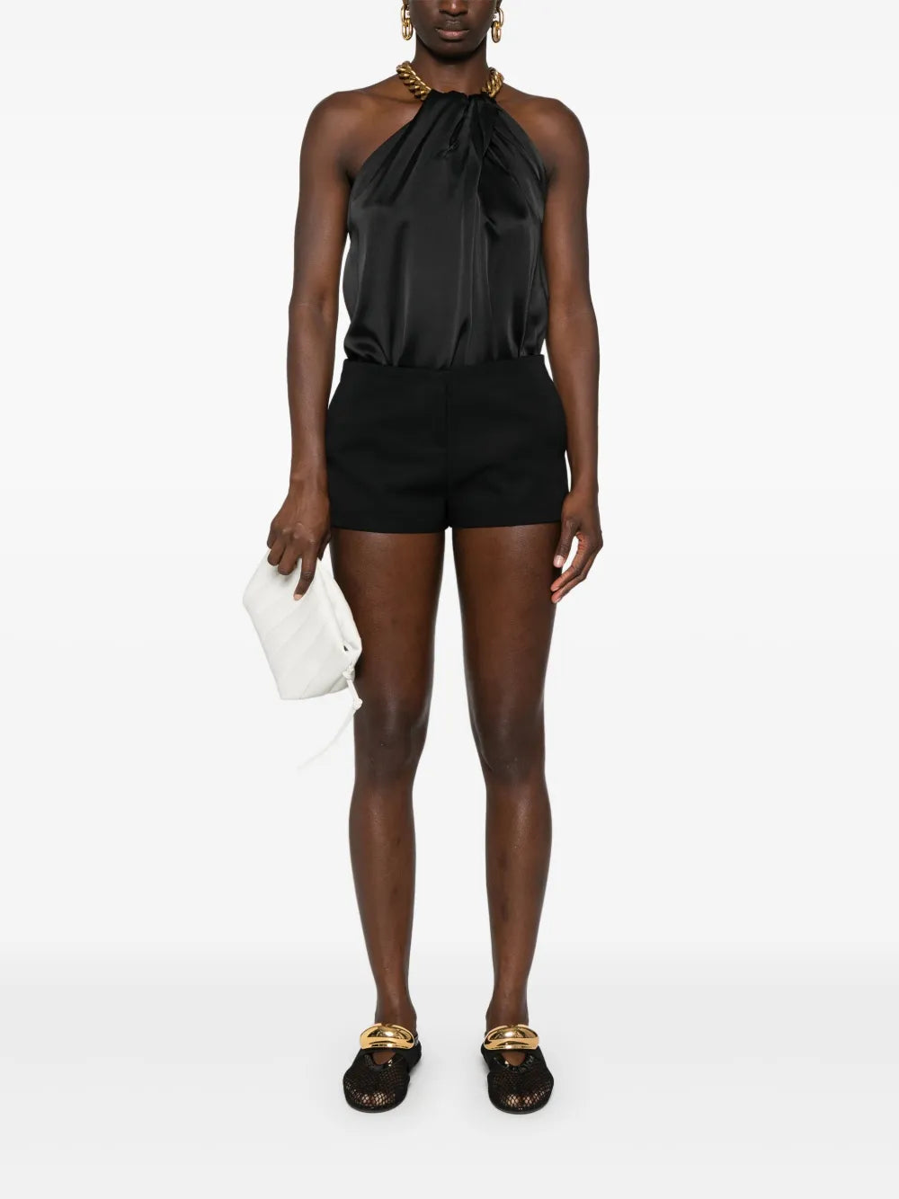 Chain-Link Halterneck Blouse