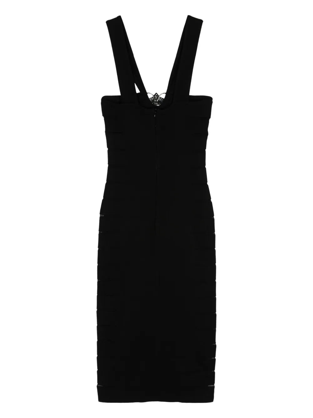 Sheer-Slits Knitted Midi Dress