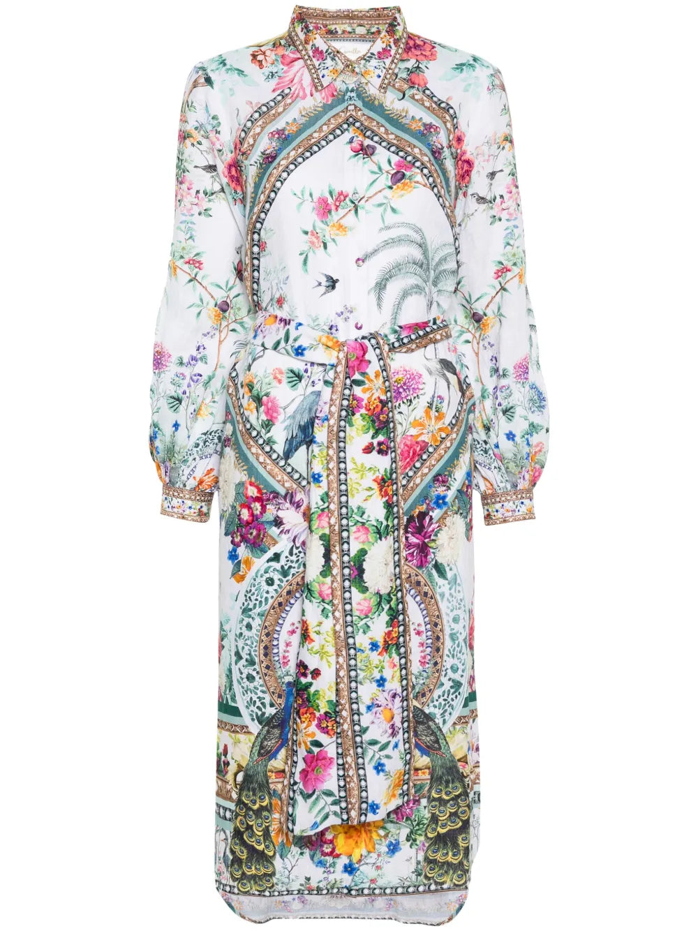 Floral Linen Midi Dress