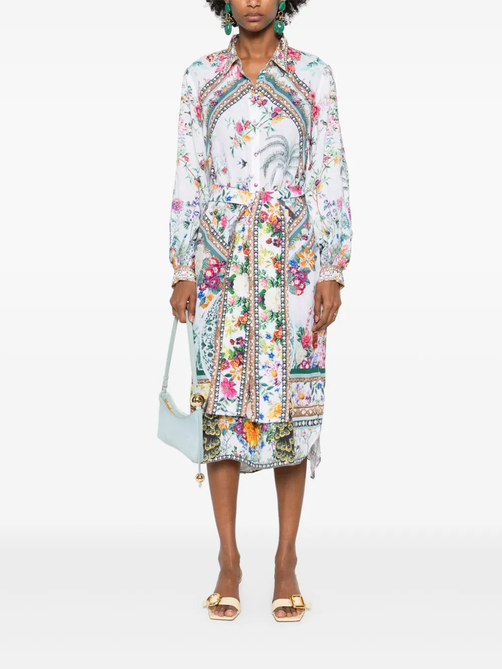 Floral Linen Midi Dress