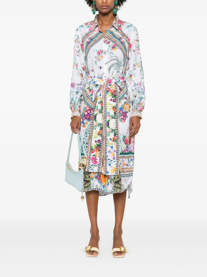 Floral Linen Midi Dress