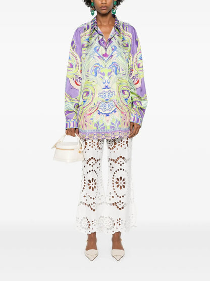 Abstract Silk Shirt