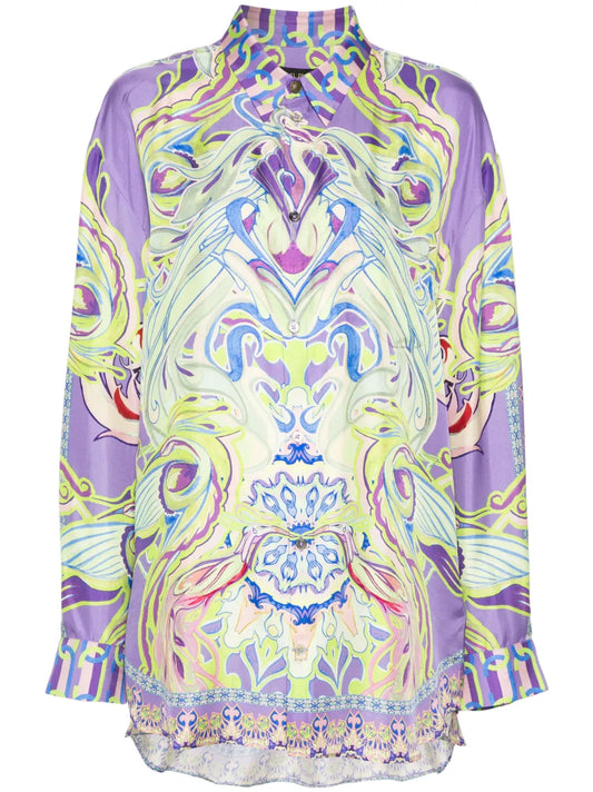 Abstract Silk Shirt