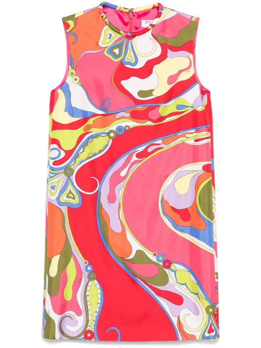 Orchidee-Print Silk Mini Dress