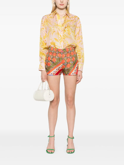 Festa-Print Silk Shorts