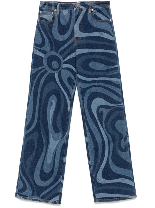 Marmo-Print Jeans