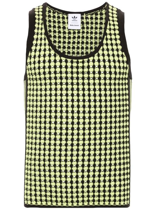 Houndstooth Crochet-Knit Vest