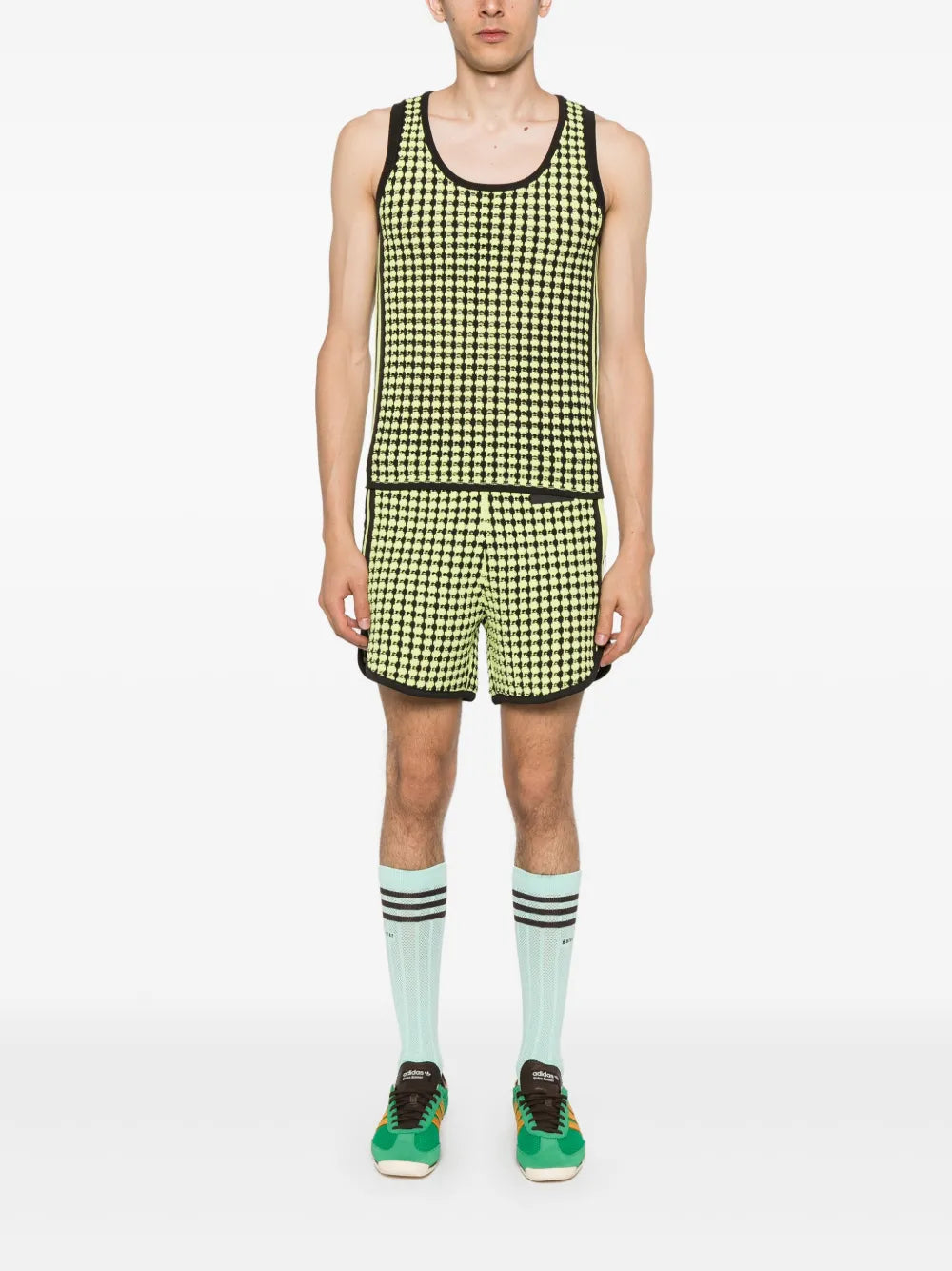 Houndstooth Crochet-Knit Vest