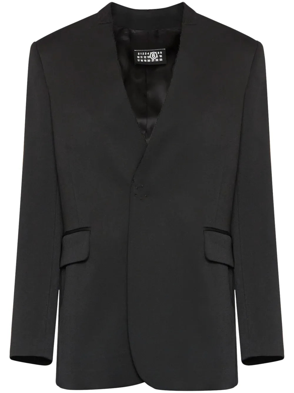Collarless Single-Breasted Blazer