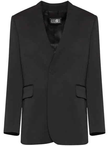 Collarless Single-Breasted Blazer