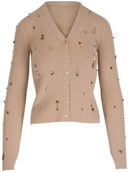 Embellished Wool Cardigan