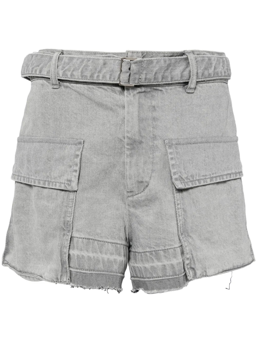 Belted Cargo Denim Shorts