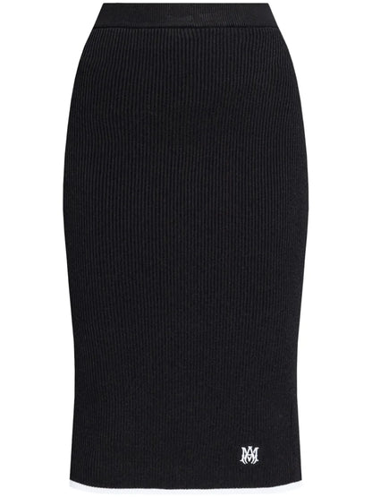 Ma Logo-Embroidered Midi Skirt