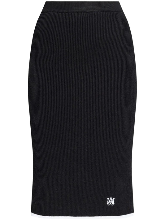Ma Logo-Embroidered Midi Skirt
