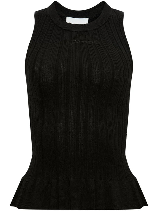 Logo-Embroidered Ribbed Tank Top