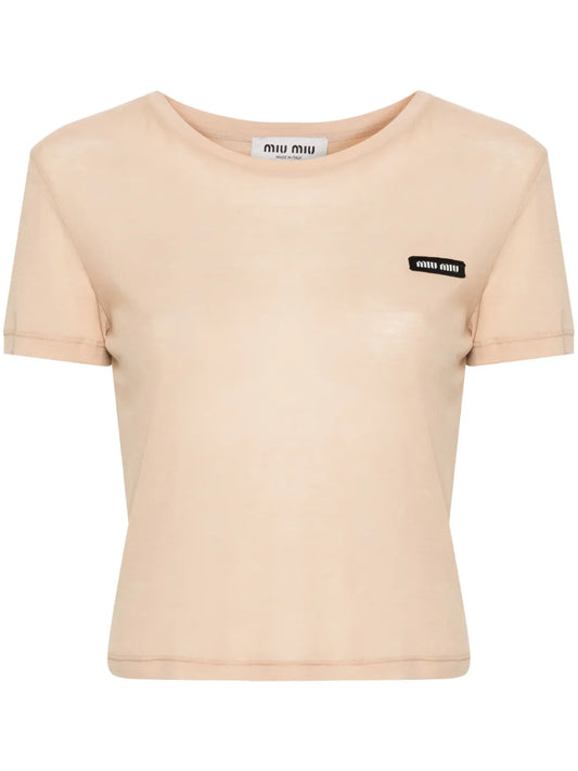 Logo-Patch Cropped T-Shirt