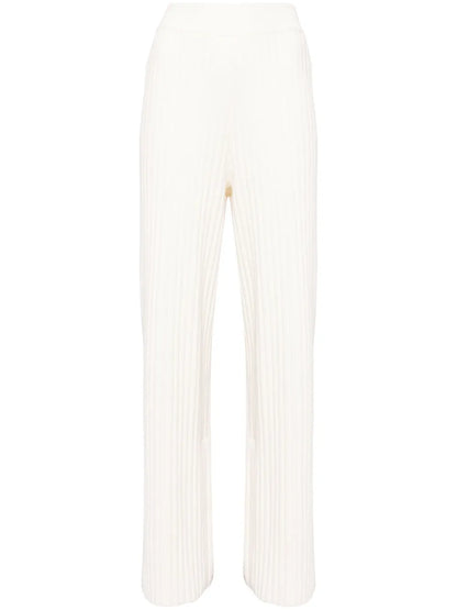 Logo-Tape Ribbed-Knit Trousers