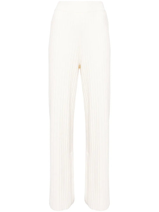 Logo-Tape Ribbed-Knit Trousers