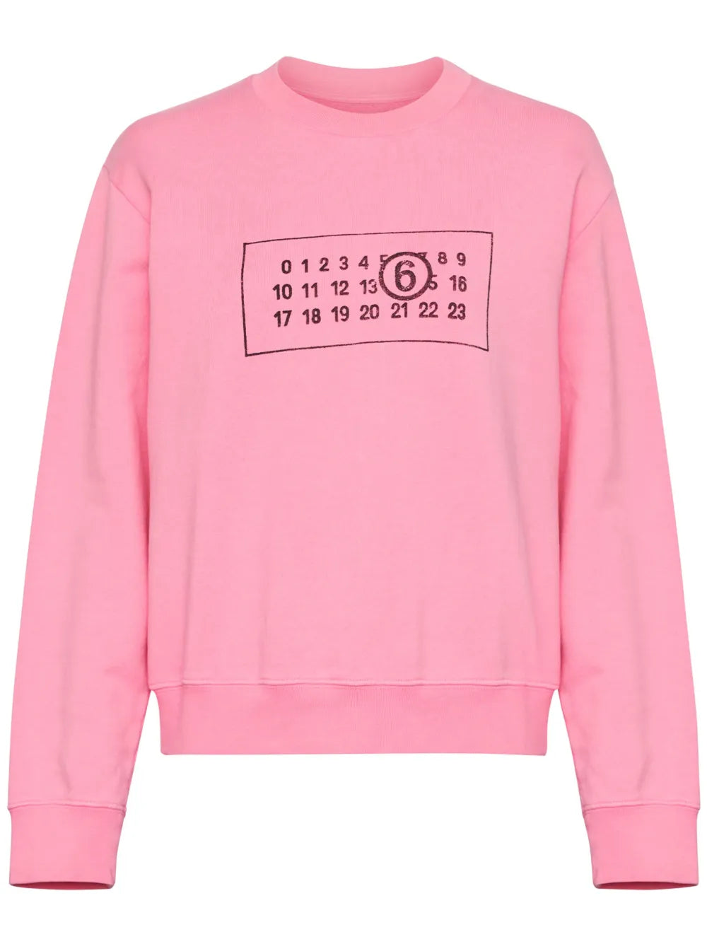 Numbers-Motif Cotton Sweatshirt