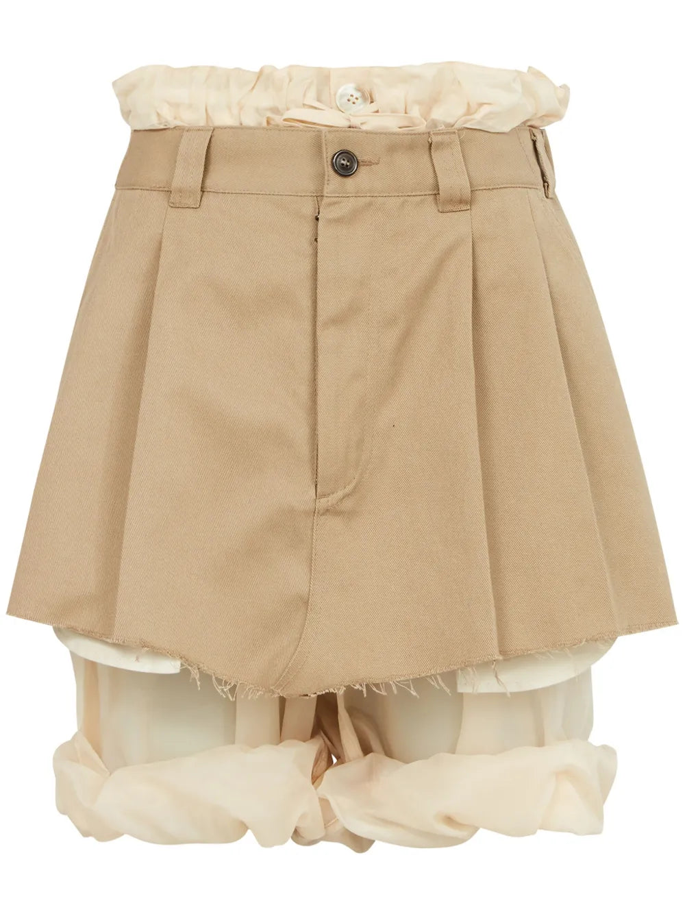 Frayed-Hem Layered Shorts