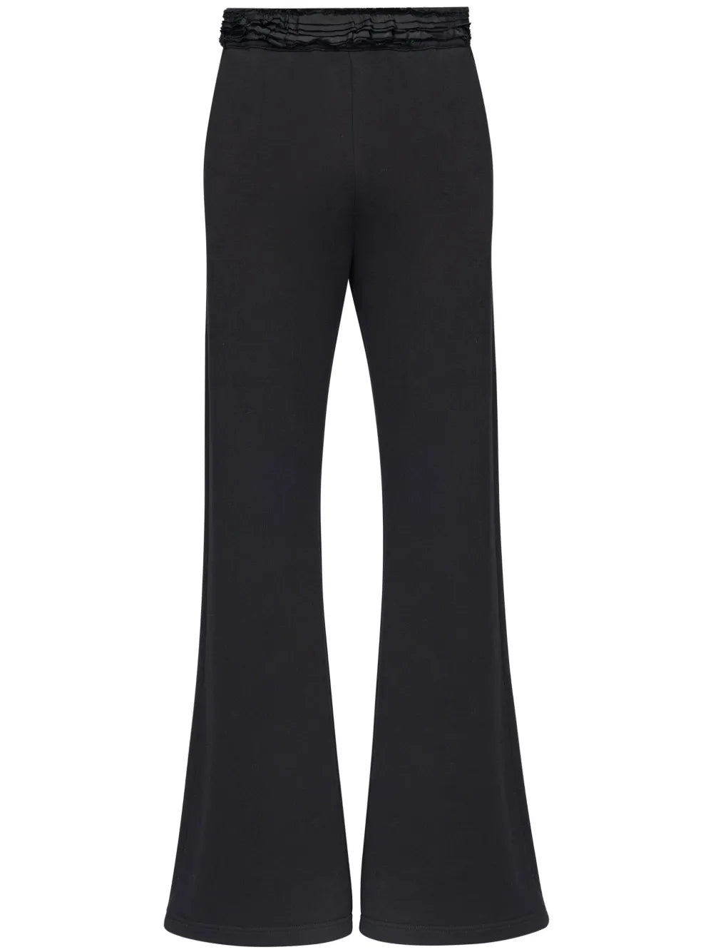 Ruffled-Waist Flared Trousers