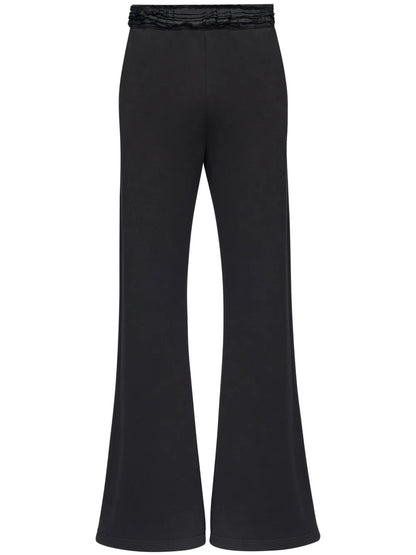 Ruffled-Waist Flared Trousers