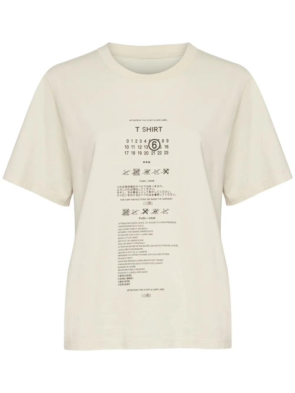 Care Label-Print Cotton T-Shirt