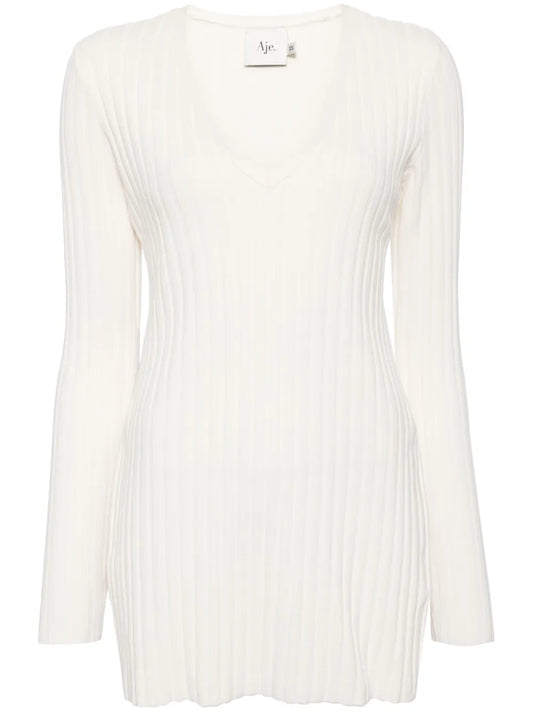 Logo-Tape Ribbed-Knit Jumper