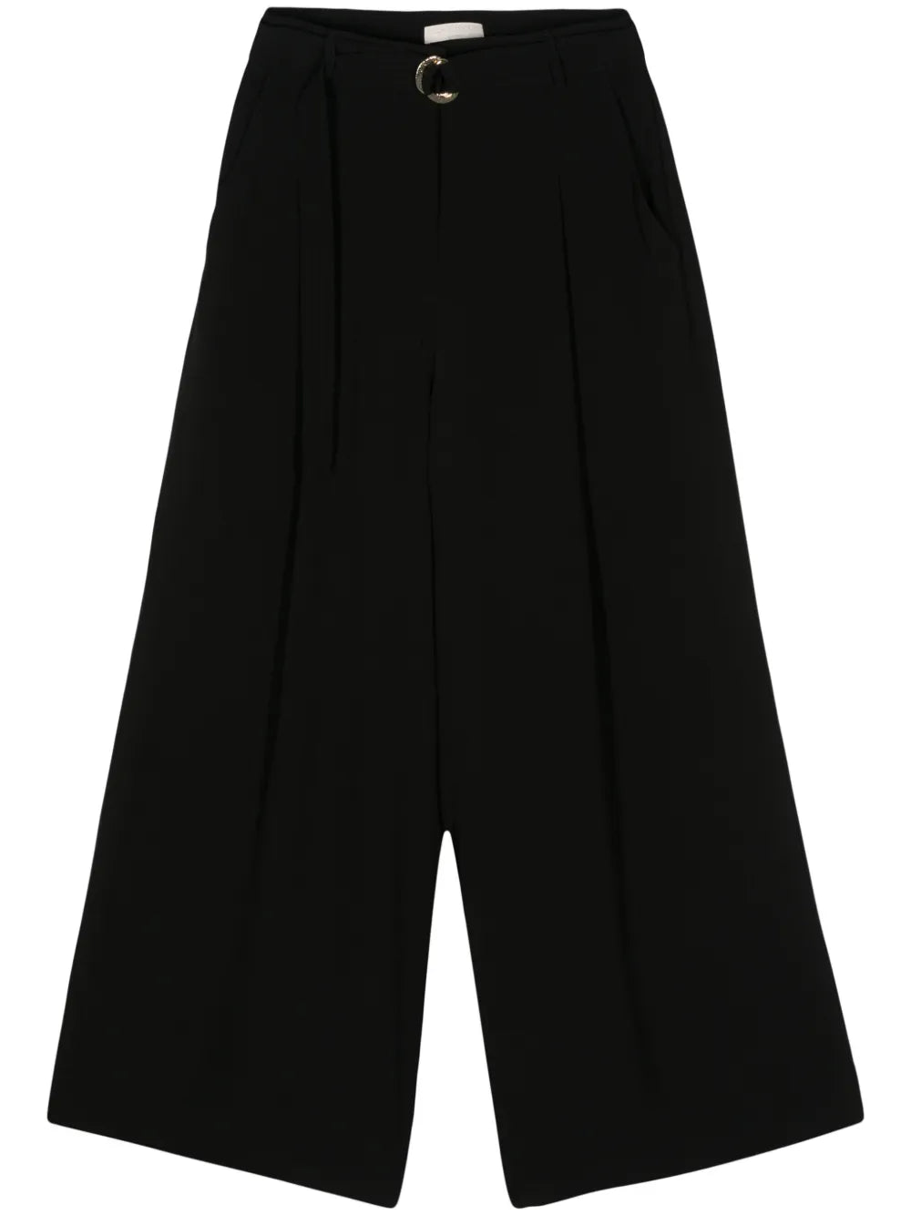 Belted Crepe Palazzo Pants