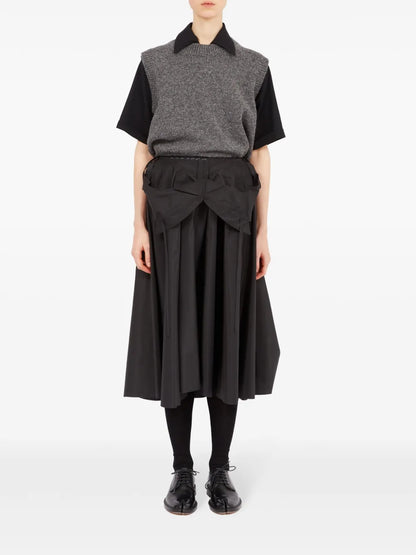 Layered Flared Midi Skirt