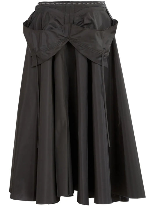 Layered Flared Midi Skirt