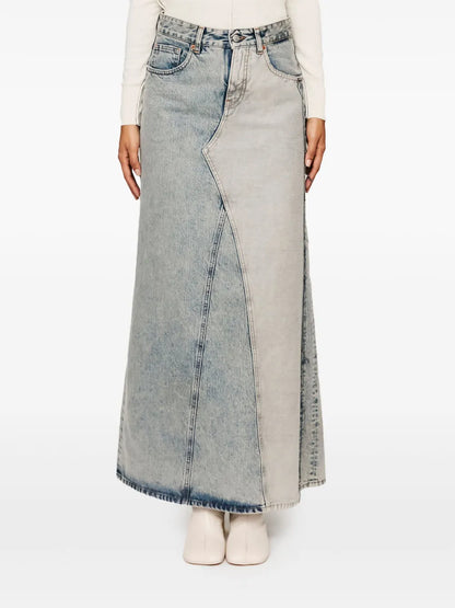 Slit Denim Maxi-Skirt