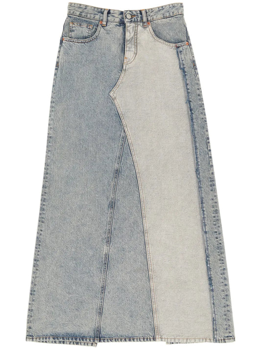 Slit Denim Maxi-Skirt
