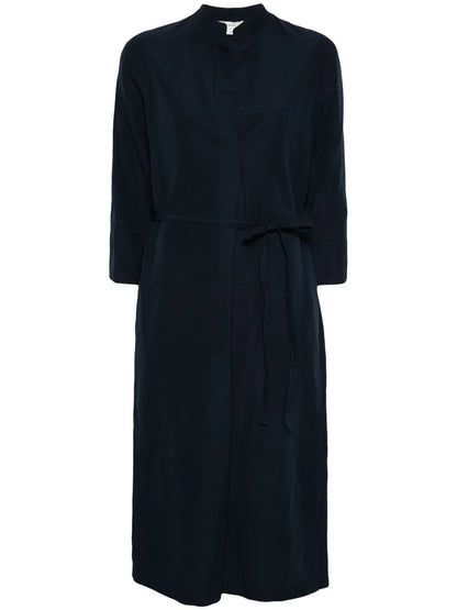 Band-Collar Midi Dress