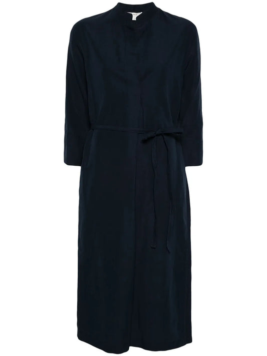 Band-Collar Midi Dress