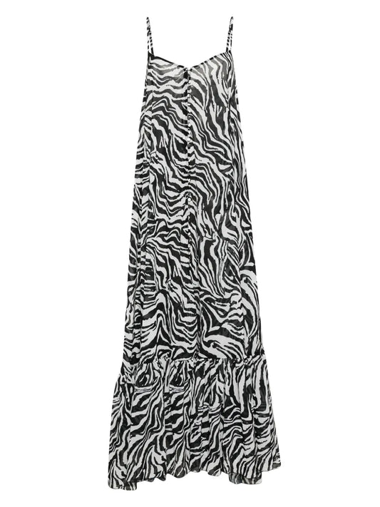 Zebra-Print Maxi Dress