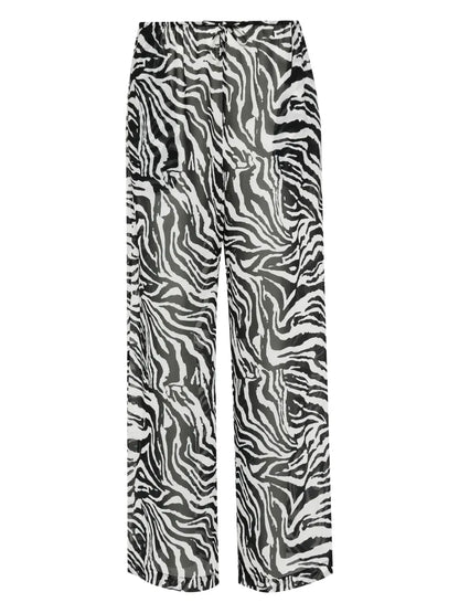 Zebra-Print Straight Trousers