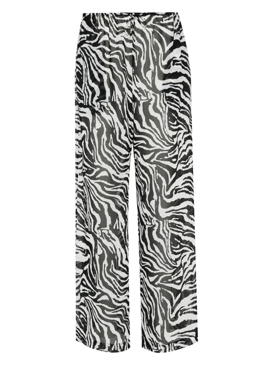 Zebra-Print Straight Trousers