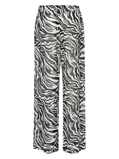 Zebra-Print Straight Trousers