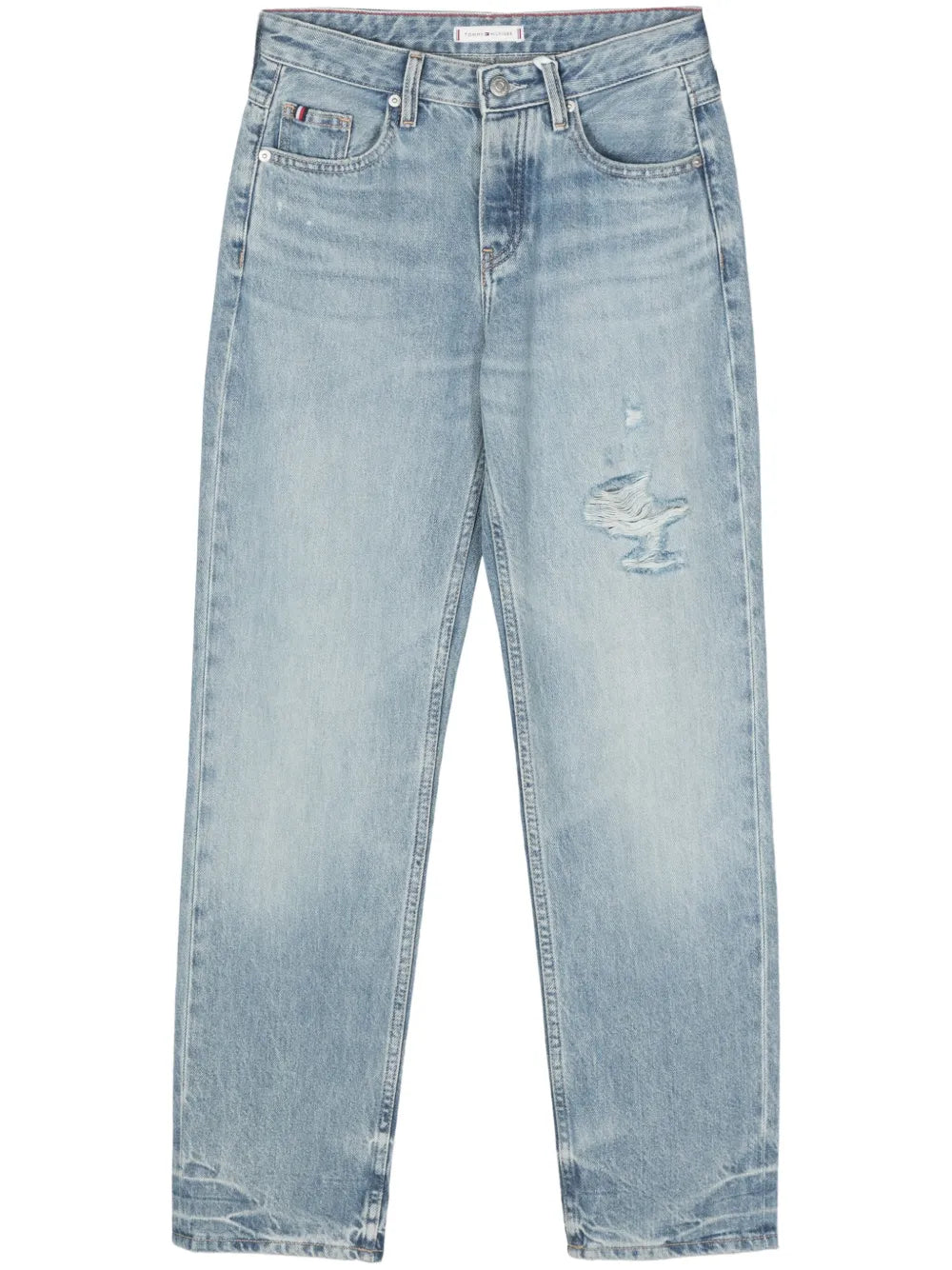 Distressed Straight Jeans